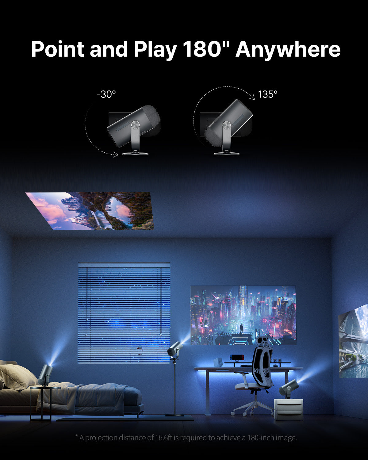 Freedo Portable 1080P Projector with Battery - Image 8