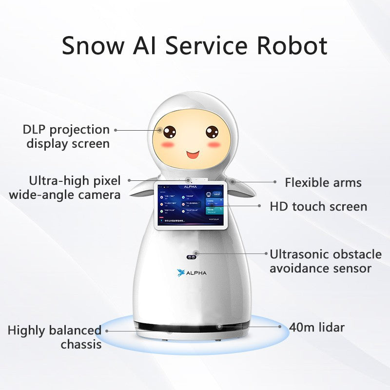 Alpha Robotics School Guide Robot Snow – AI-Powered Campus Navigation and Safety Assistant - Image 2